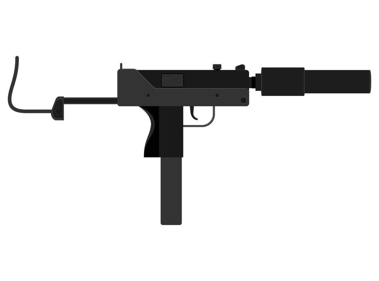 machinepistool handpistool wapens voorraad vectorillustratie geïsoleerd op een witte achtergrond vector