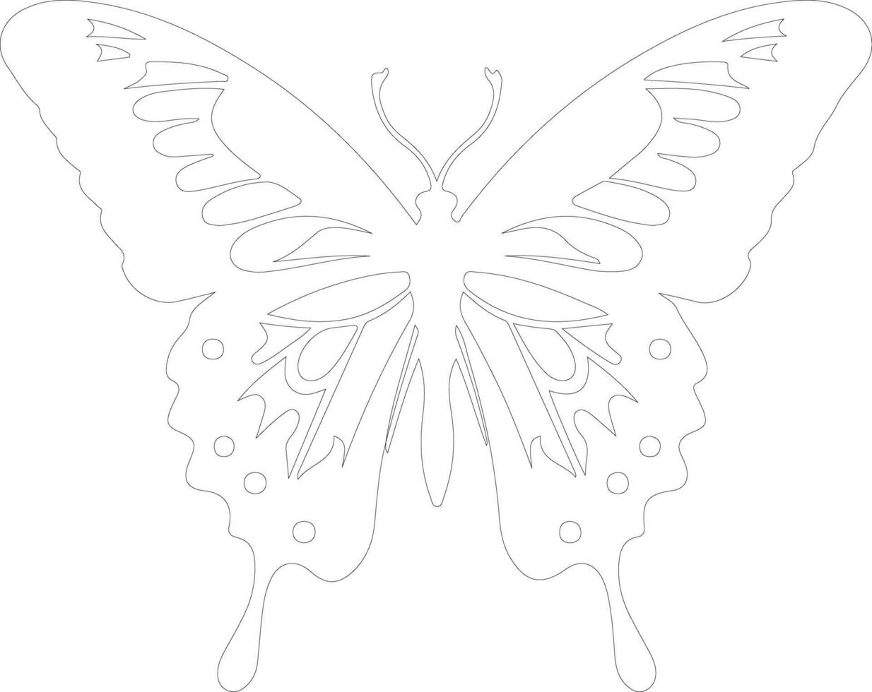 zwaluwstaart vlinder schets silhouet vector
