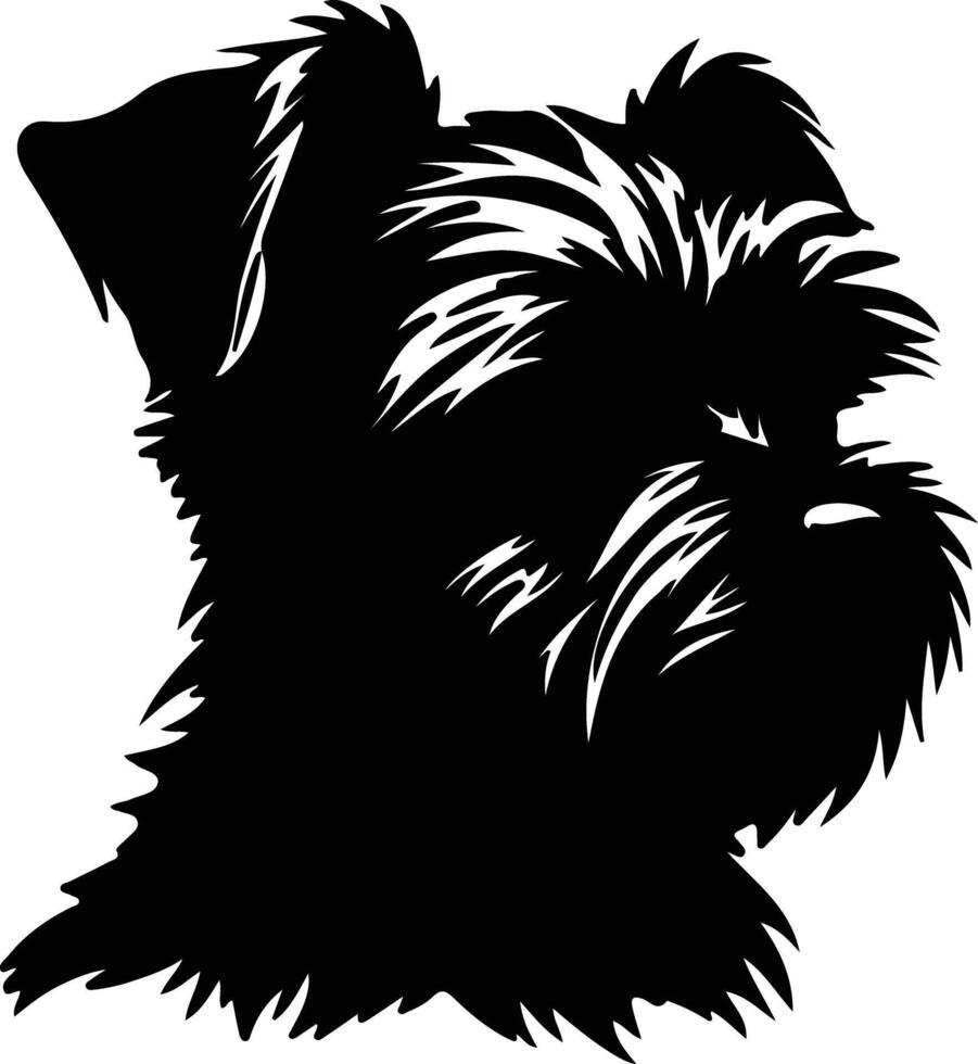 affenpinscher puppy silhouet portret vector