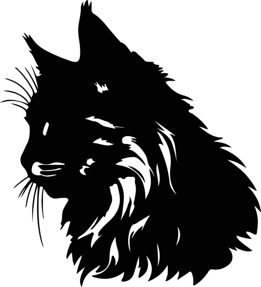 Siberisch kat silhouet portret vector