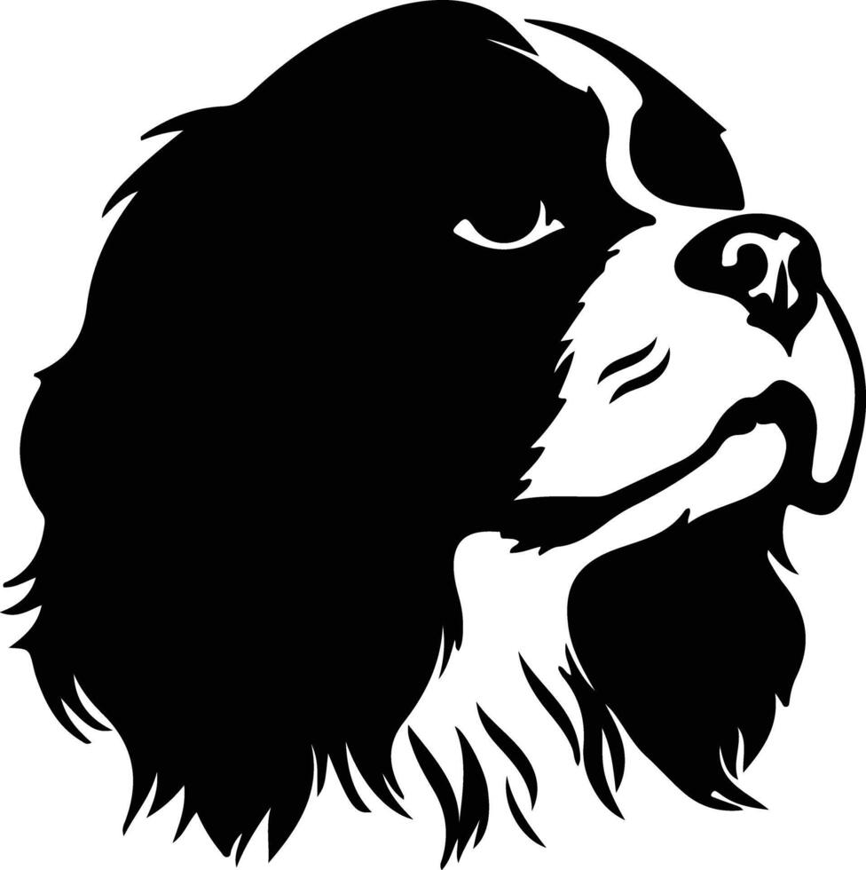 cavalier koning Charles spaniel silhouet portret vector