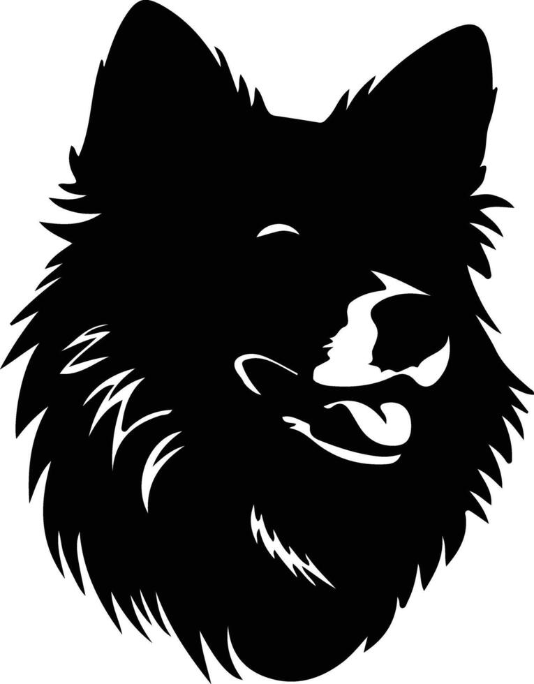 Amerikaans Eskimo hond silhouet portret vector