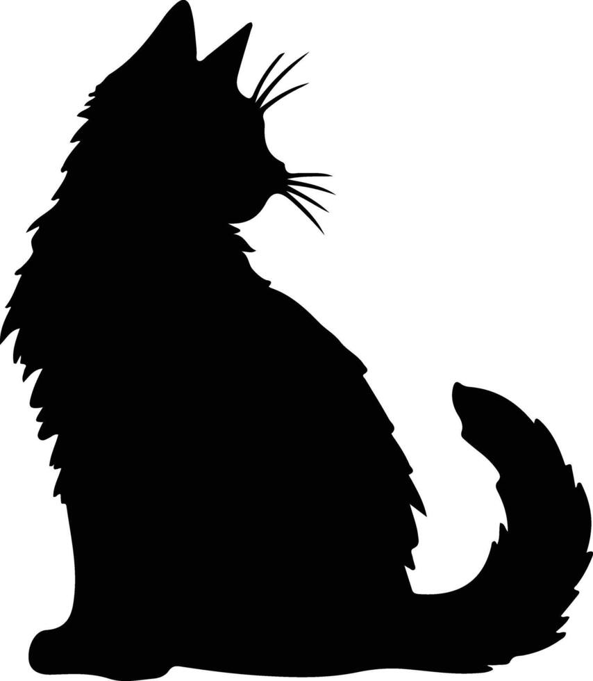 Turks Angora kat zwart silhouet vector