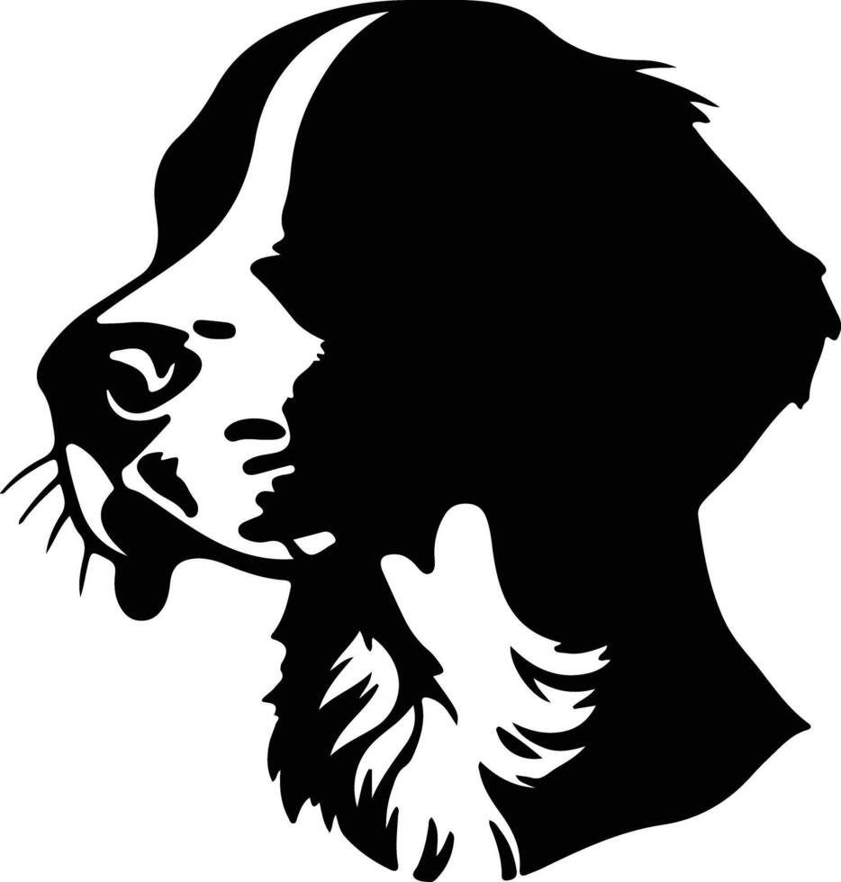 Bretagne spaniel silhouet portret vector