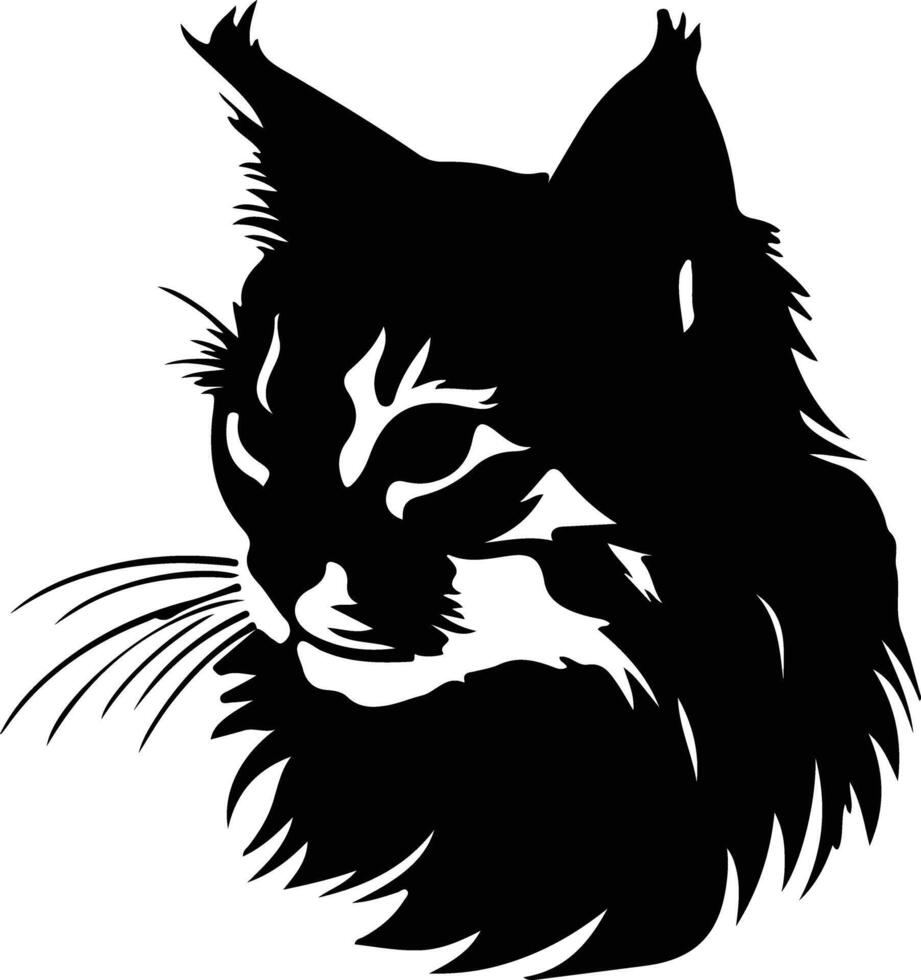 Siberisch kat silhouet portret vector