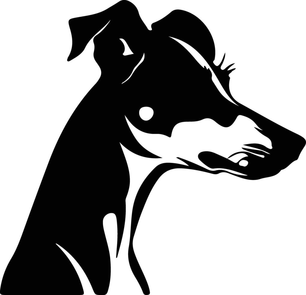 whippet silhouet portret vector