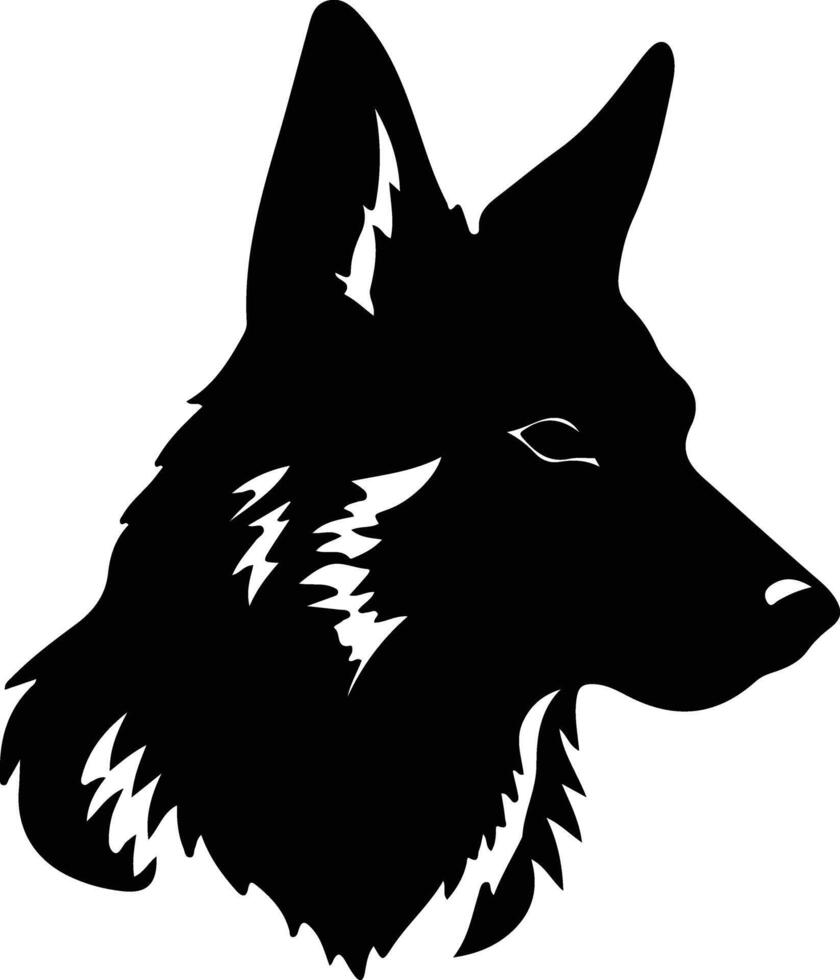 Noors lundehund silhouet portret vector