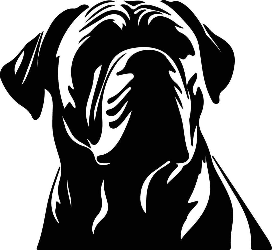 mastiff zwart silhouet vector