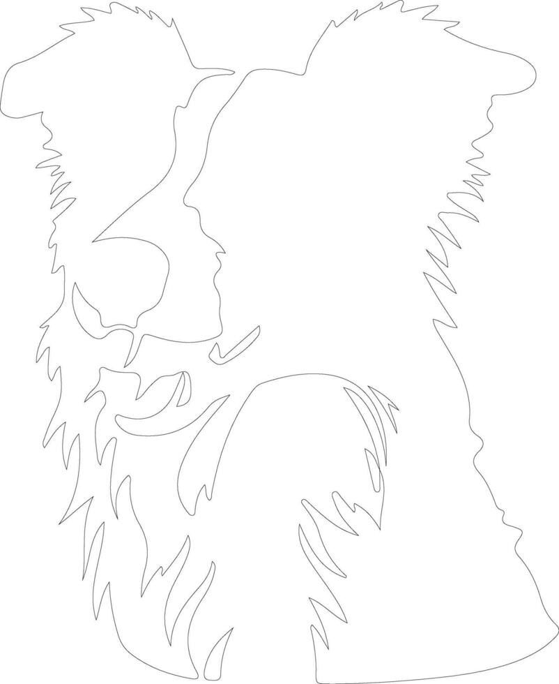 grens collie schets silhouet vector