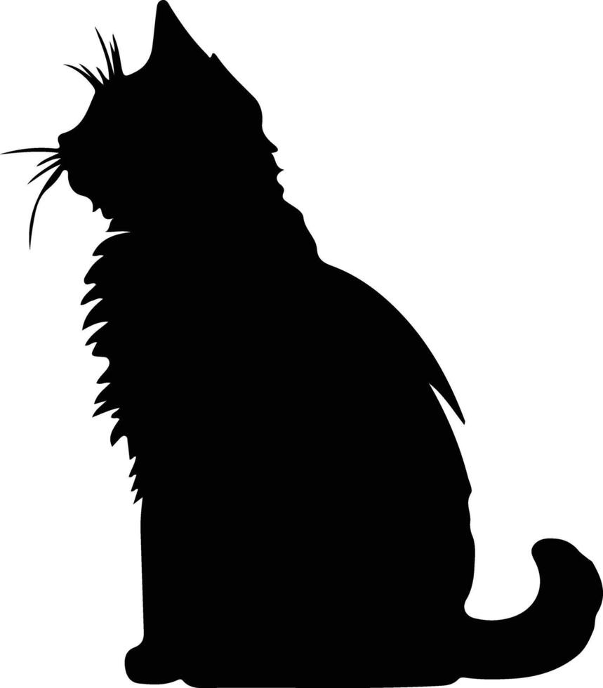 Amerikaans bobtail kat zwart silhouet vector