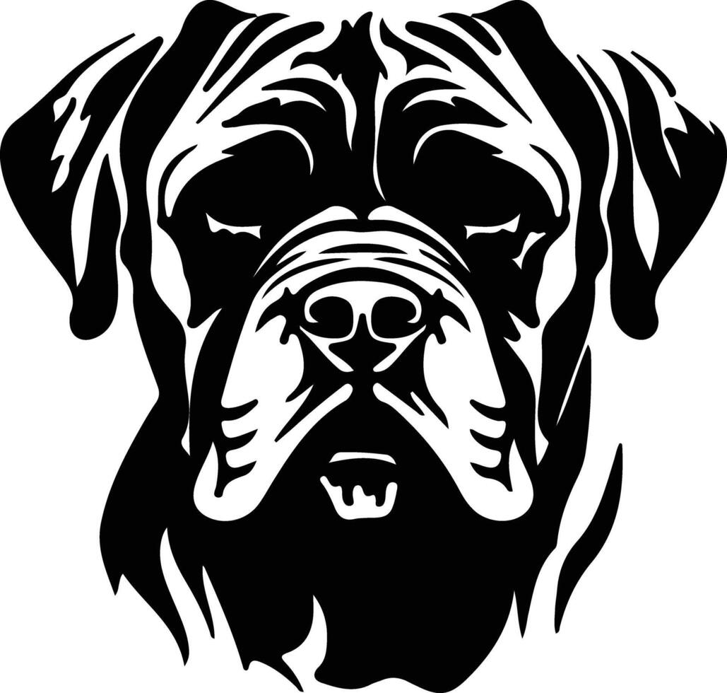 Napolitaans mastiff silhouet portret vector