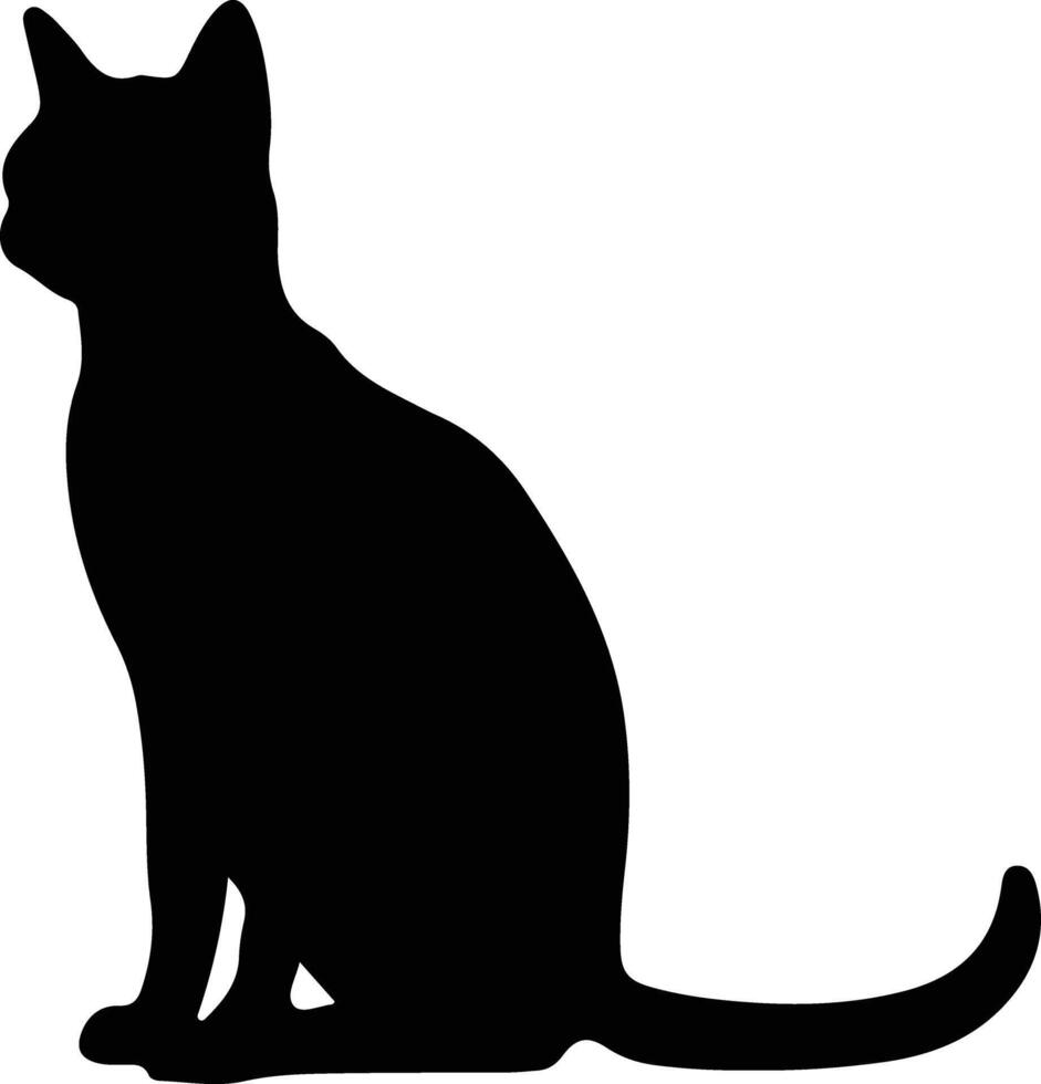 Birmees kat zwart silhouet vector