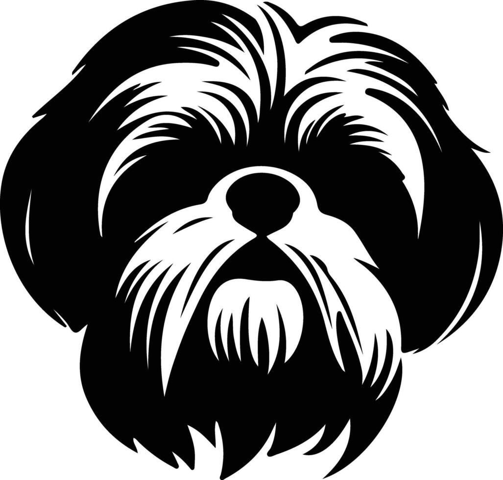 shih tzu silhouet portret vector