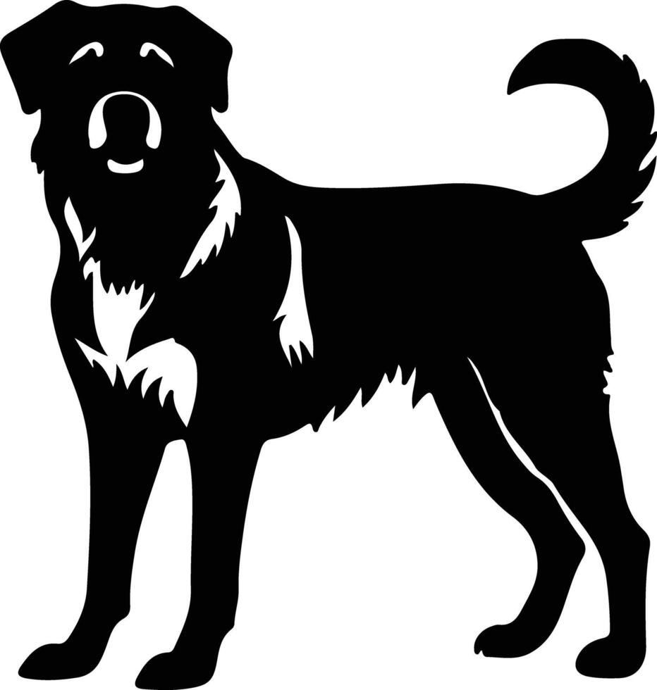 anatolisch herder hond zwart silhouet vector