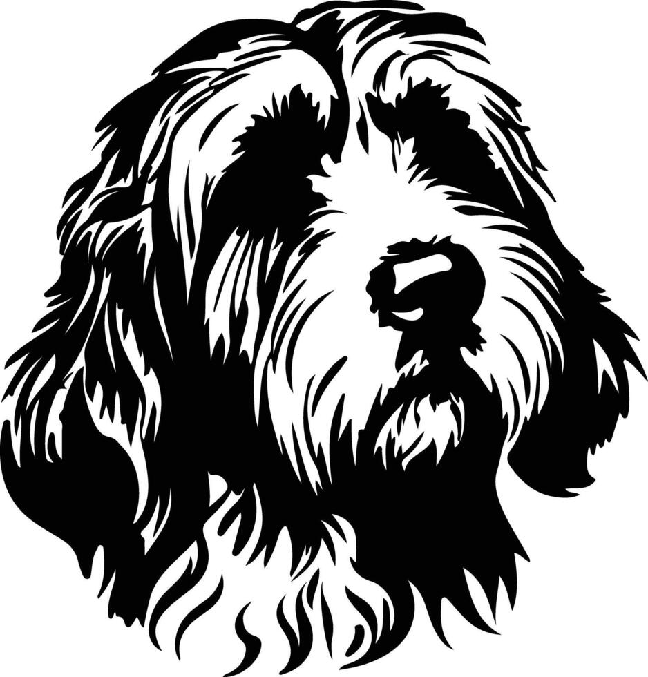 petit basset griffon venden silhouet portret vector