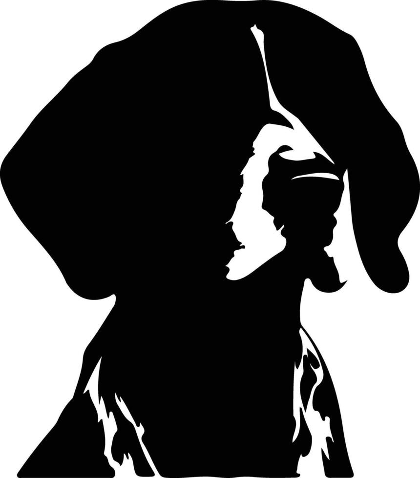 Duitse kortharig wijzer silhouet portret vector