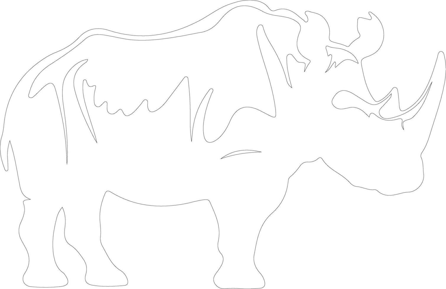 neushoorn schets silhouet vector