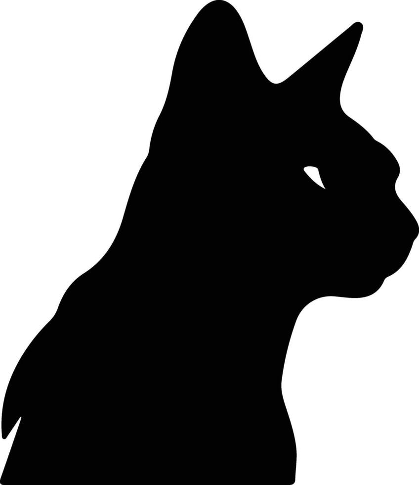 Thais traditioneel Siamees kat silhouet portret vector