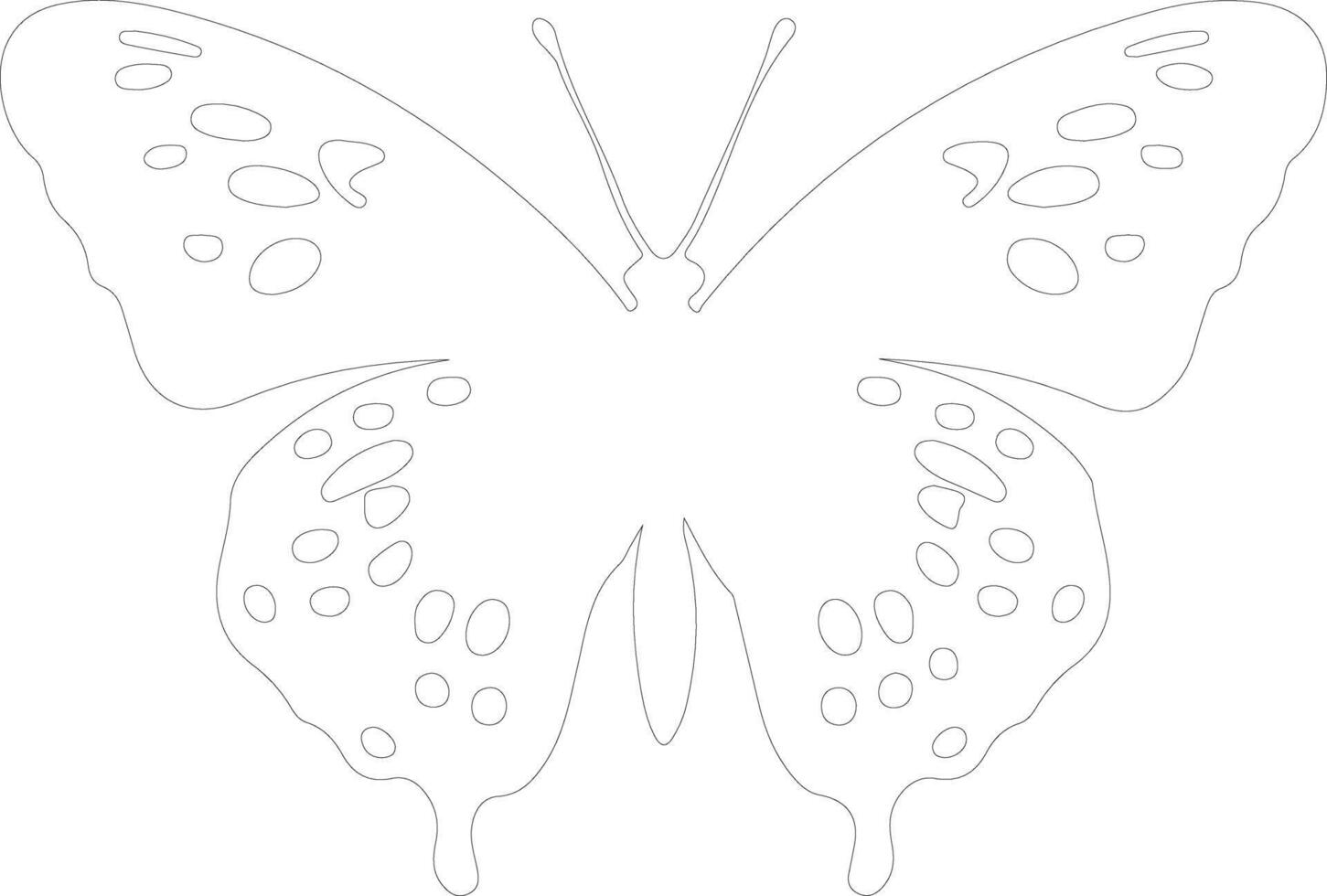 geschilderd dame vlinder schets silhouet vector