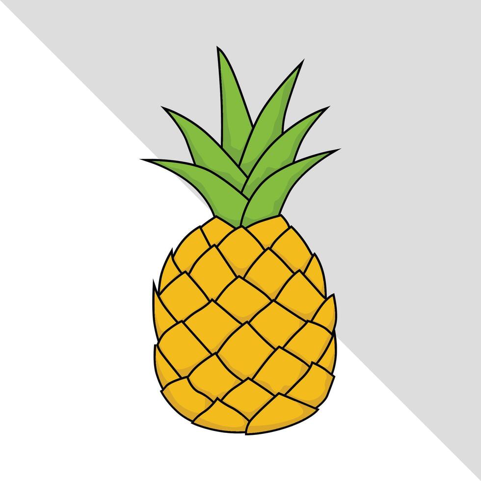 ananas fruit illustratie 2d vlak grafisch vector