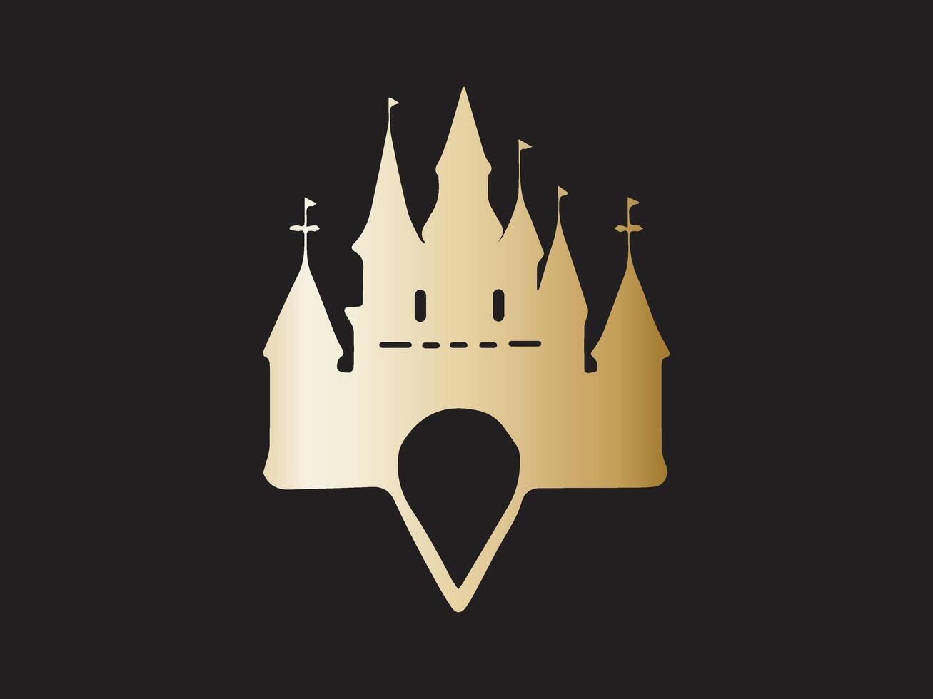 kasteel logo ontwerp icoon symbool vector illustratie