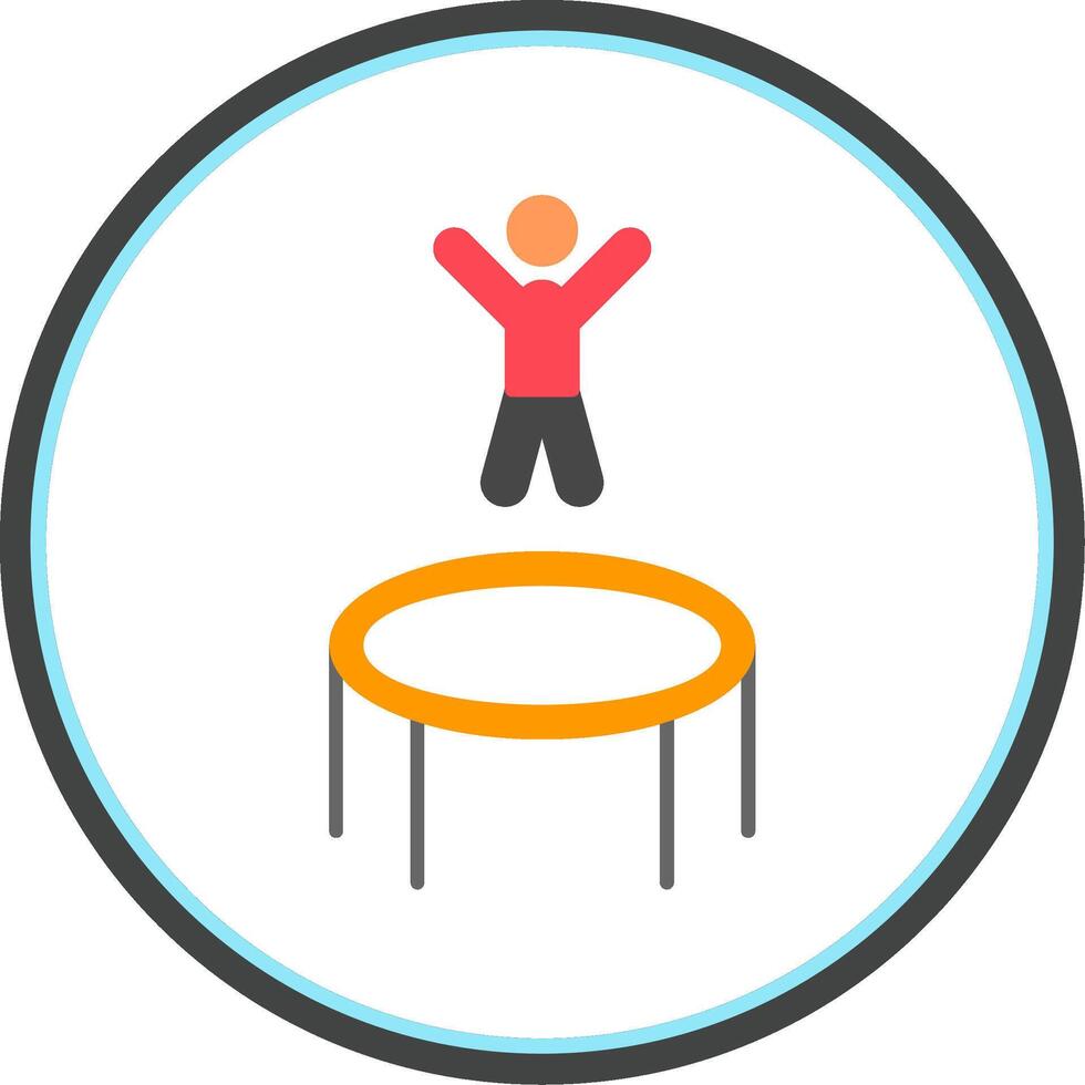 trampoline vlak cirkel icoon vector