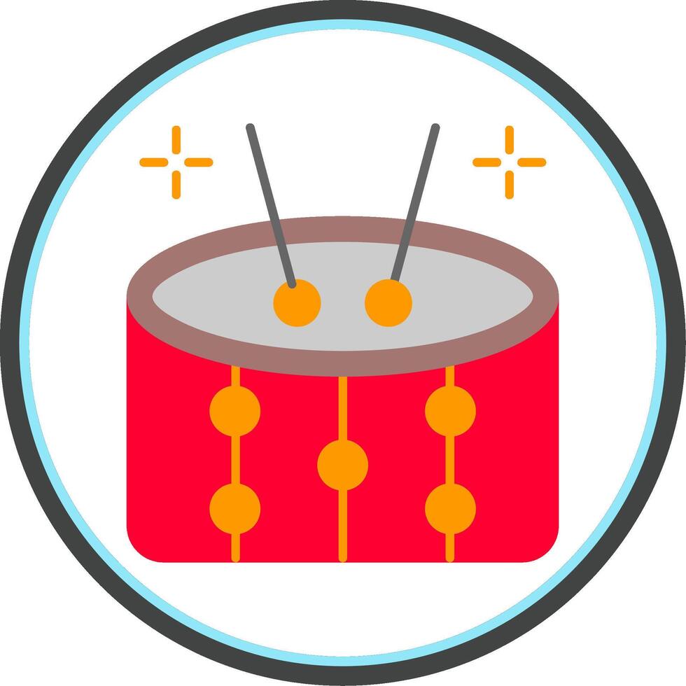 drums vlak cirkel icoon vector