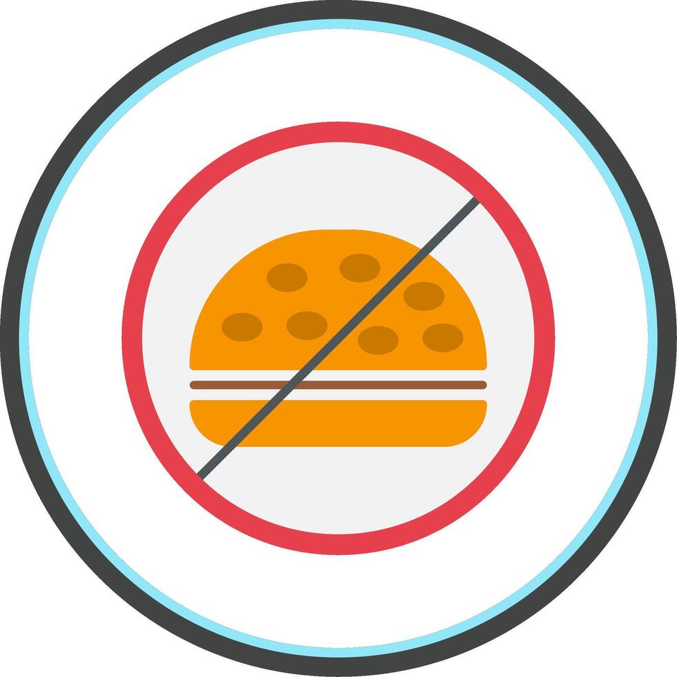 Nee voedsel vlak cirkel icoon vector