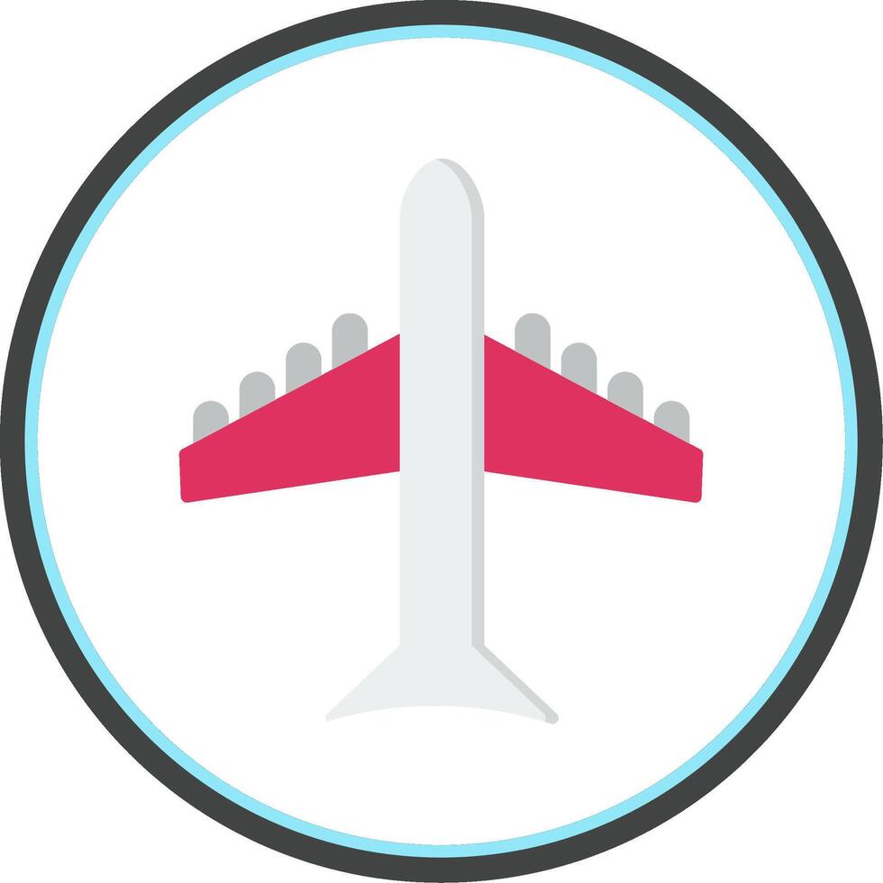 vliegtuig vlak cirkel icoon vector