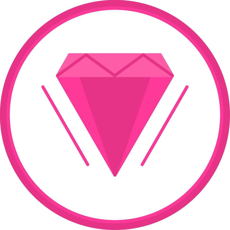 diamant vlak cirkel icoon vector