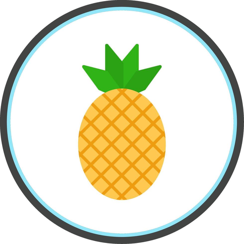 ananas vlak cirkel icoon vector