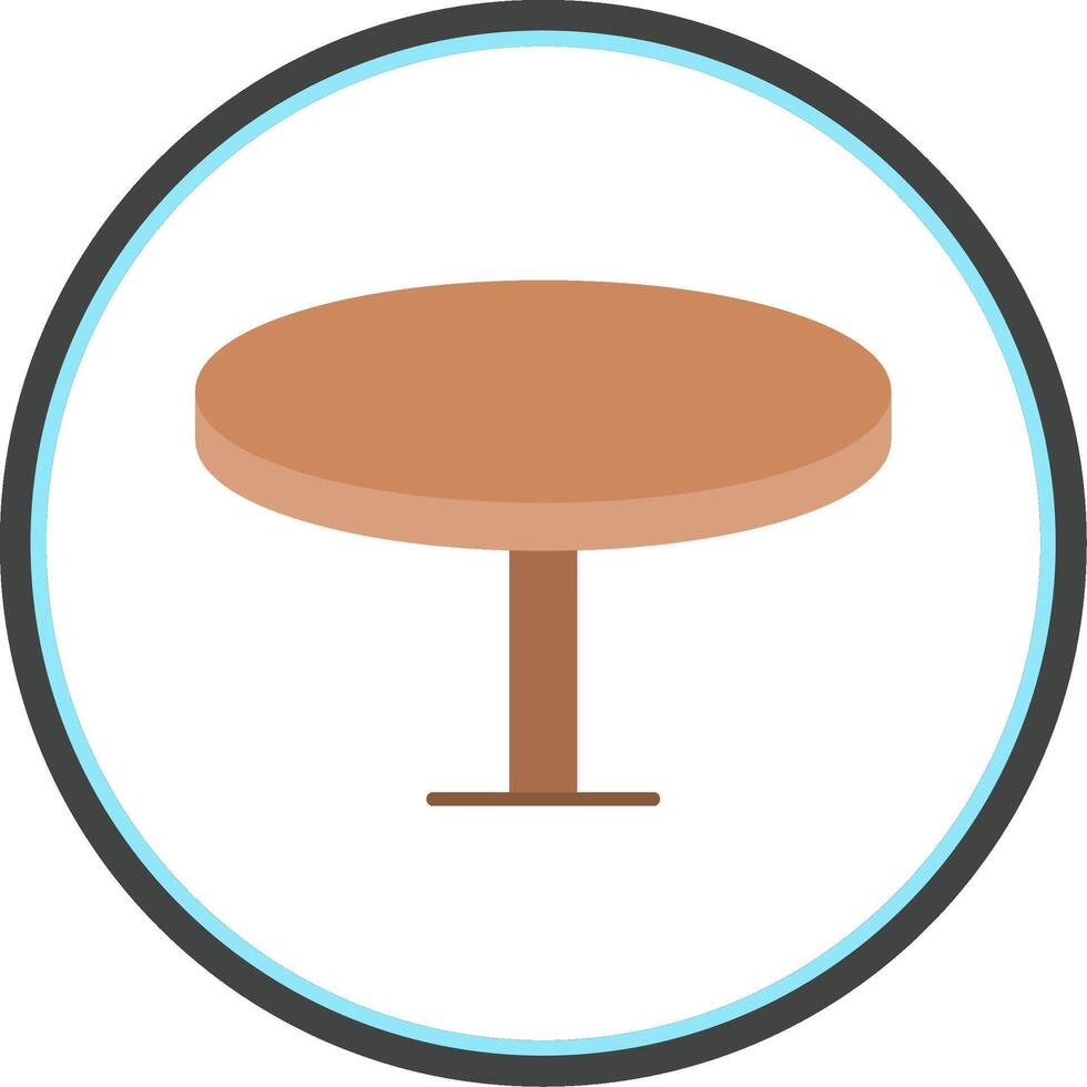 ronde tafel vlak cirkel icoon vector