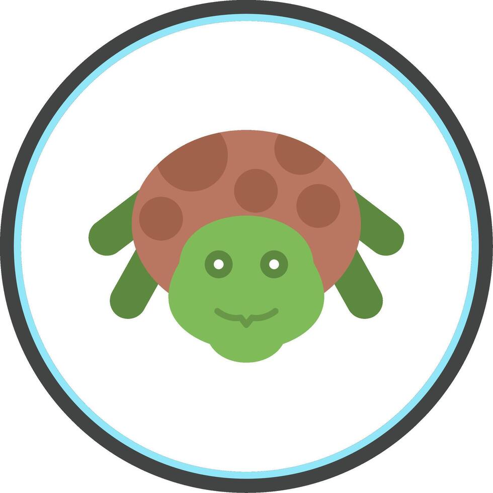 schildpad vlak cirkel icoon vector