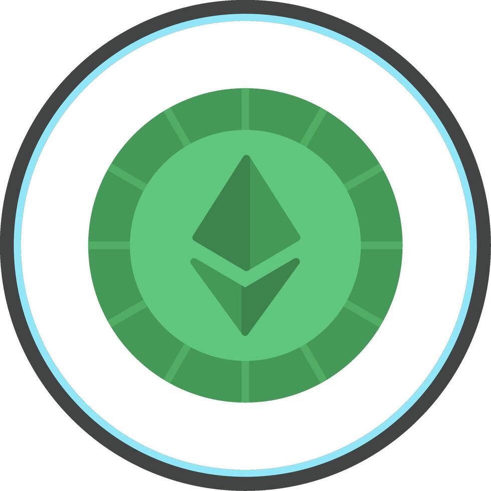 ethereum munten vlak cirkel icoon vector