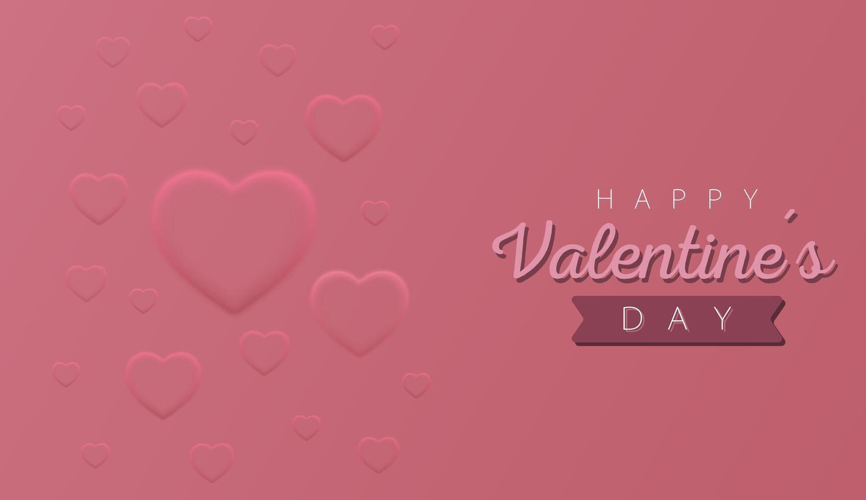 gelukkig Valentijnsdag dag behang of banier met harten. mooi papier besnoeiing hart kader Aan roos achtergrond. vector illustratie voor kunstmatig Product Scherm, Valentijn dag festival ontwerp, presentatie