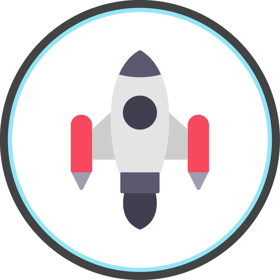 ruimte schip lancering vlak cirkel icoon vector