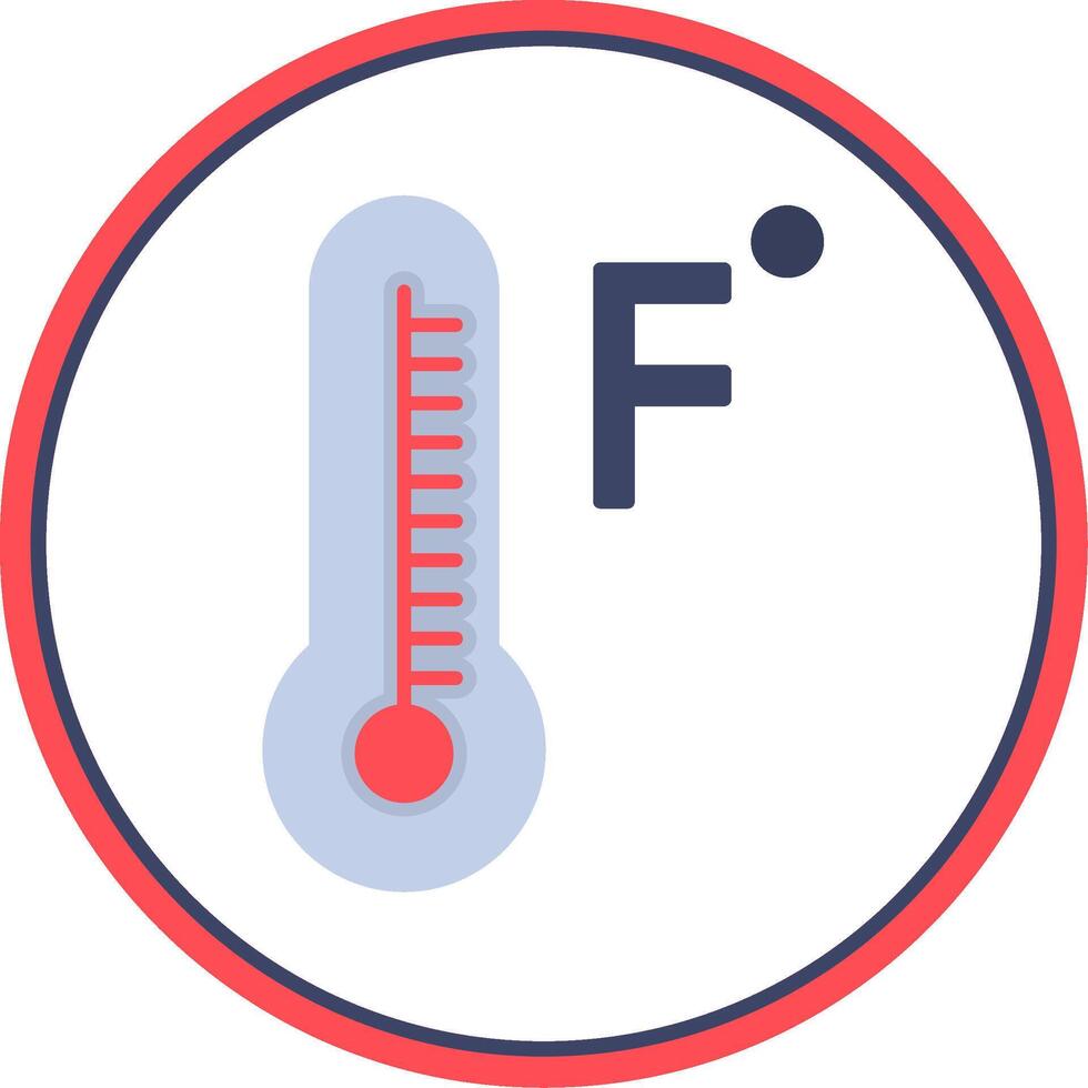 Fahrenheit graden vlak cirkel icoon vector