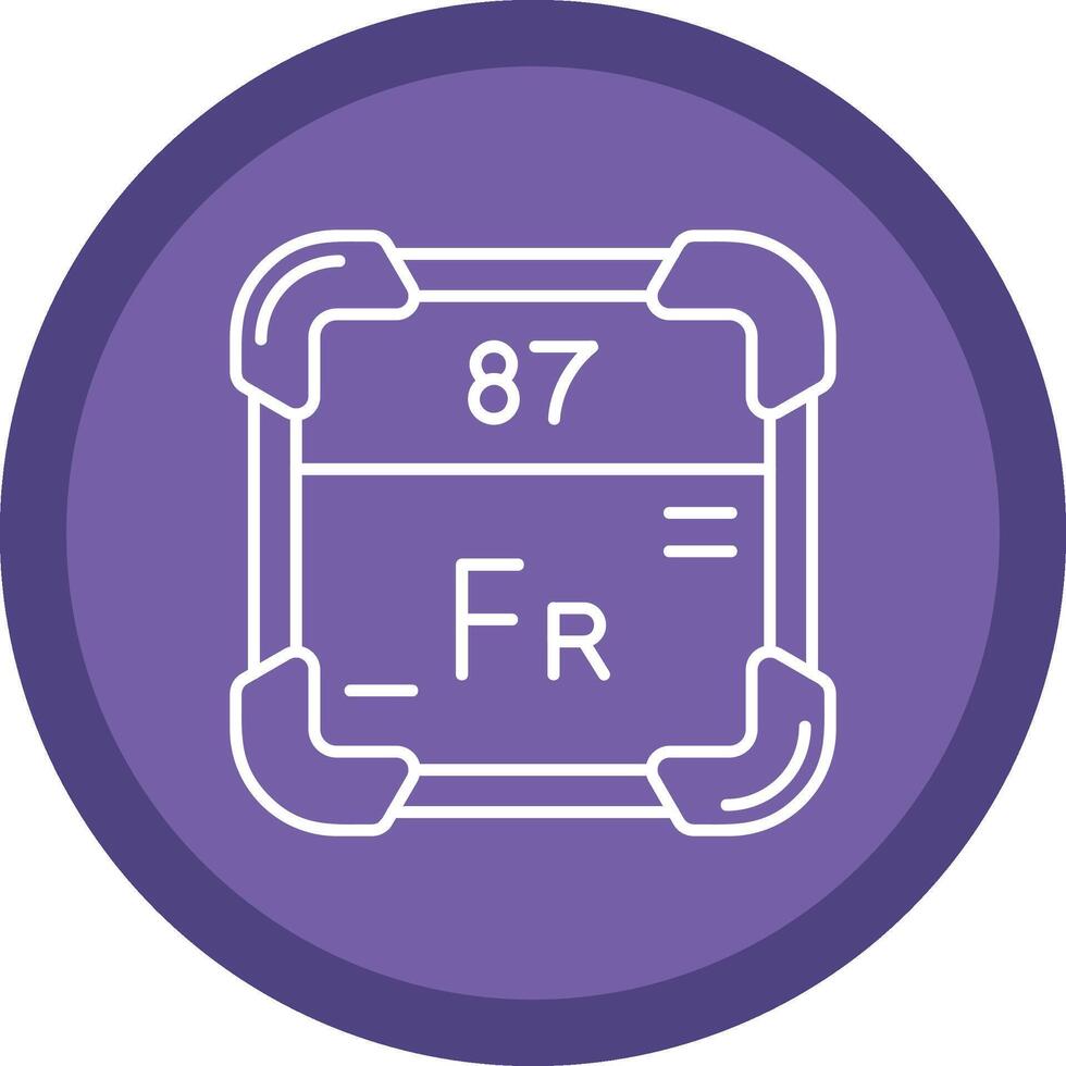 francium vlak cirkel veelkleurig ontwerp icoon vector