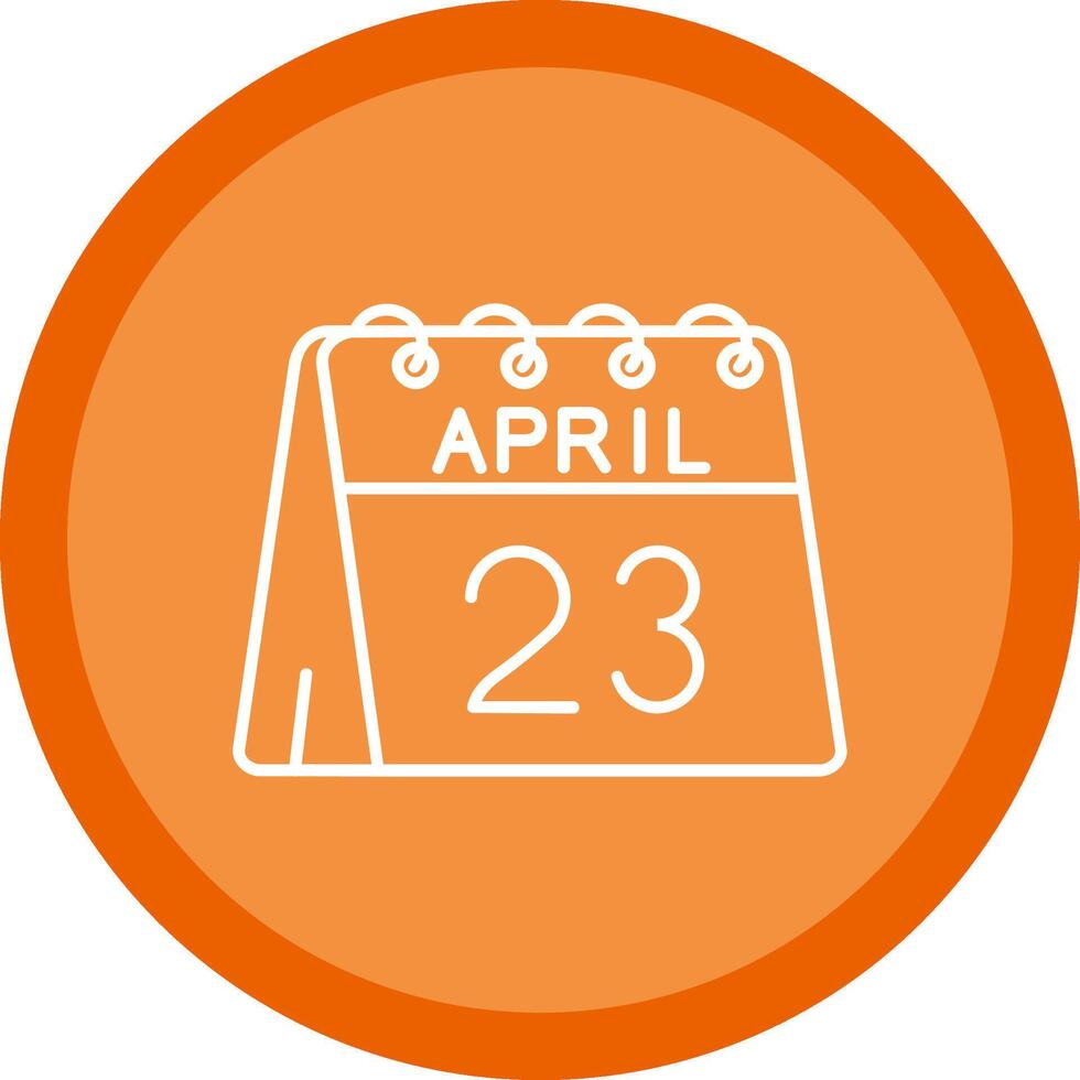 23e van april vlak cirkel veelkleurig ontwerp icoon vector