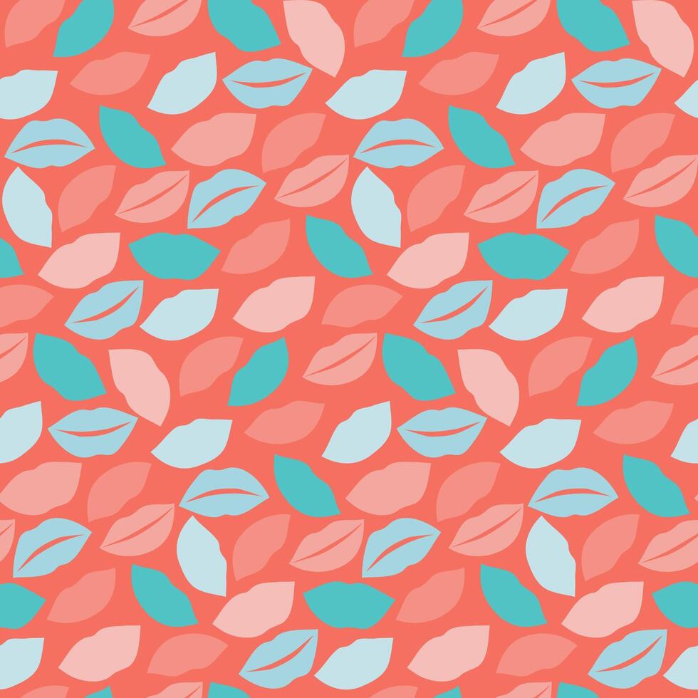 naadloos patroon met lippen contour in pastel kleuren. hand- getrokken tekening tekening in modieus kleuren. afdrukken ontwerp voor textiel, behang, inpakken, achtergrond vector