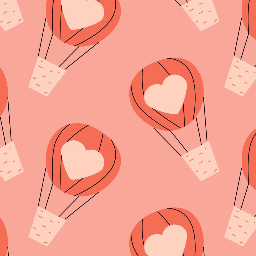 rood aero ballon met slot - hart liefde patroon, romantisch ontwerp. vector illustratie kan gebruikt voor liefde dag achtergrond, inpakken, groet kaart, decoratie banier, textiel.