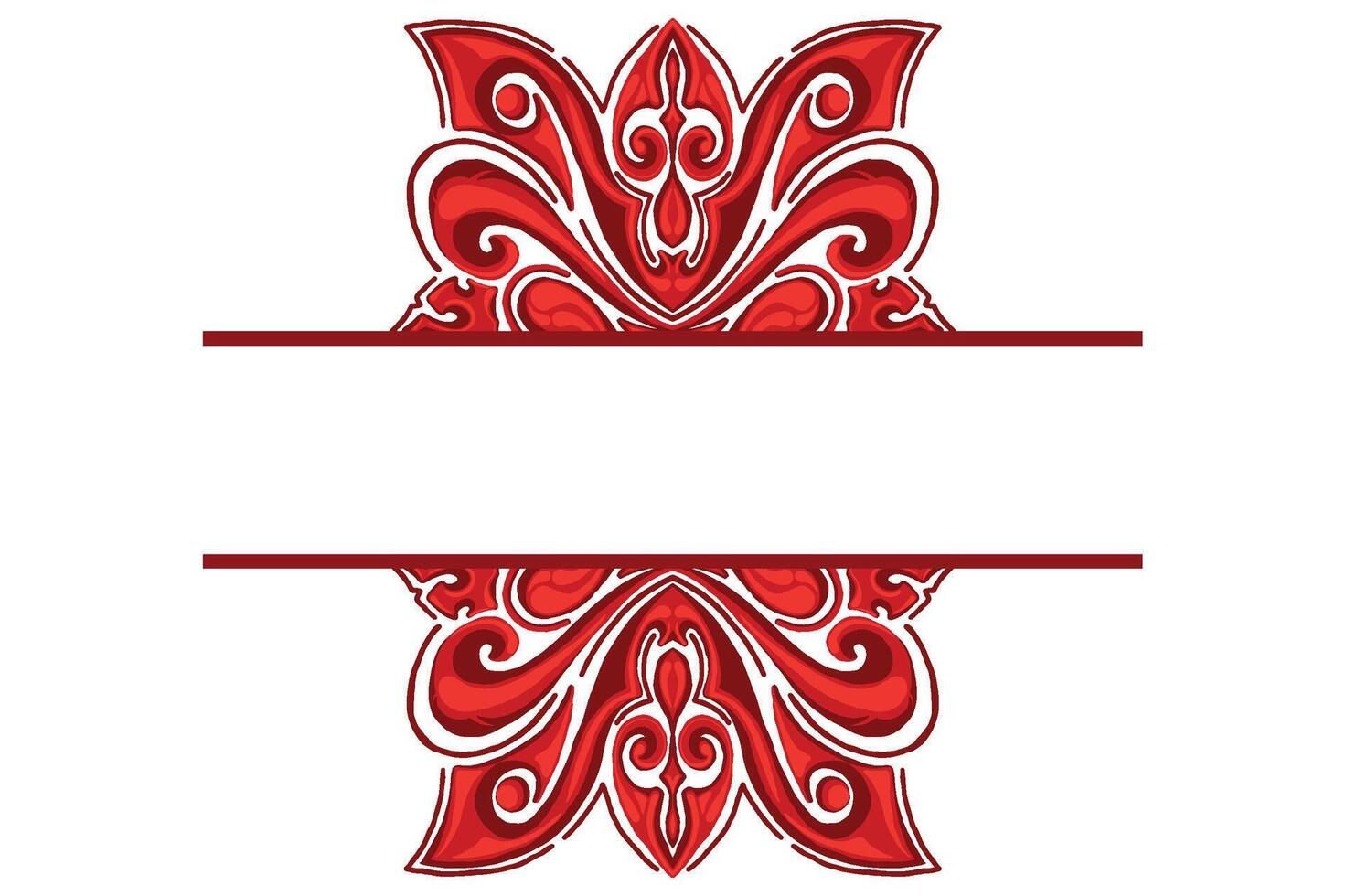 rood orament kader grens vector voor decoratie ontwerp