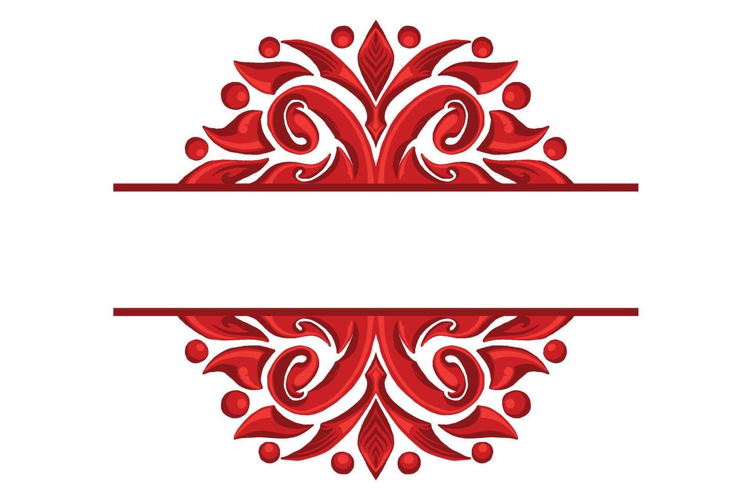 rood orament kader grens vector voor decoratie ontwerp