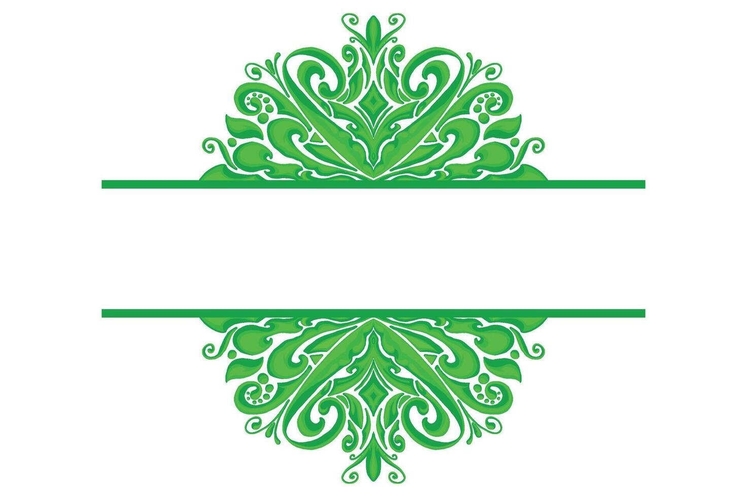 groen ornament kader grens vector ontwerp voor decoratie