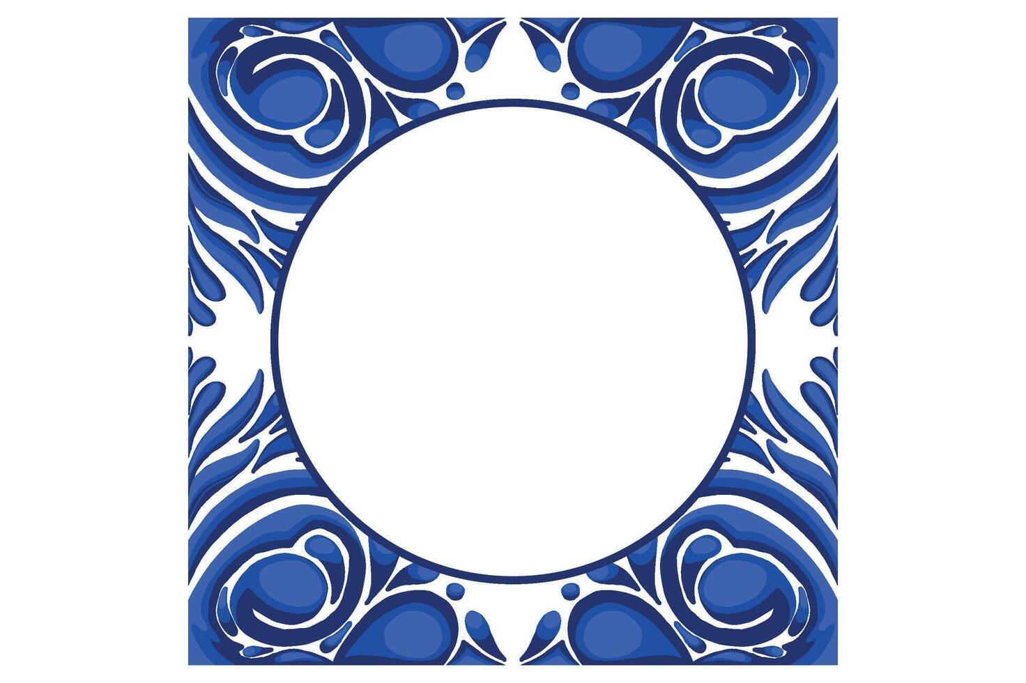 blauw ornament kader grens vector ontwerp voor decoratief element