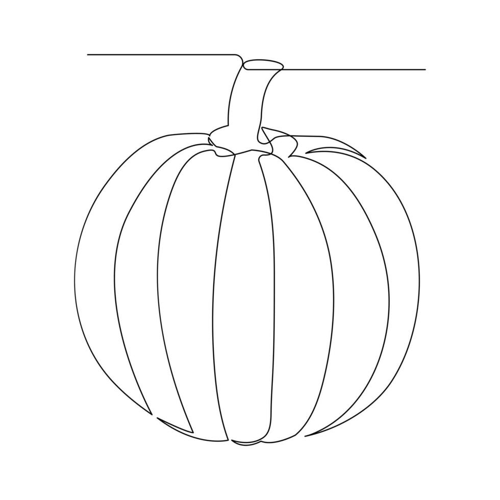vector in een doorlopend lijn tekening van pompoen illustratie concept van groenten minimaal ontwerp