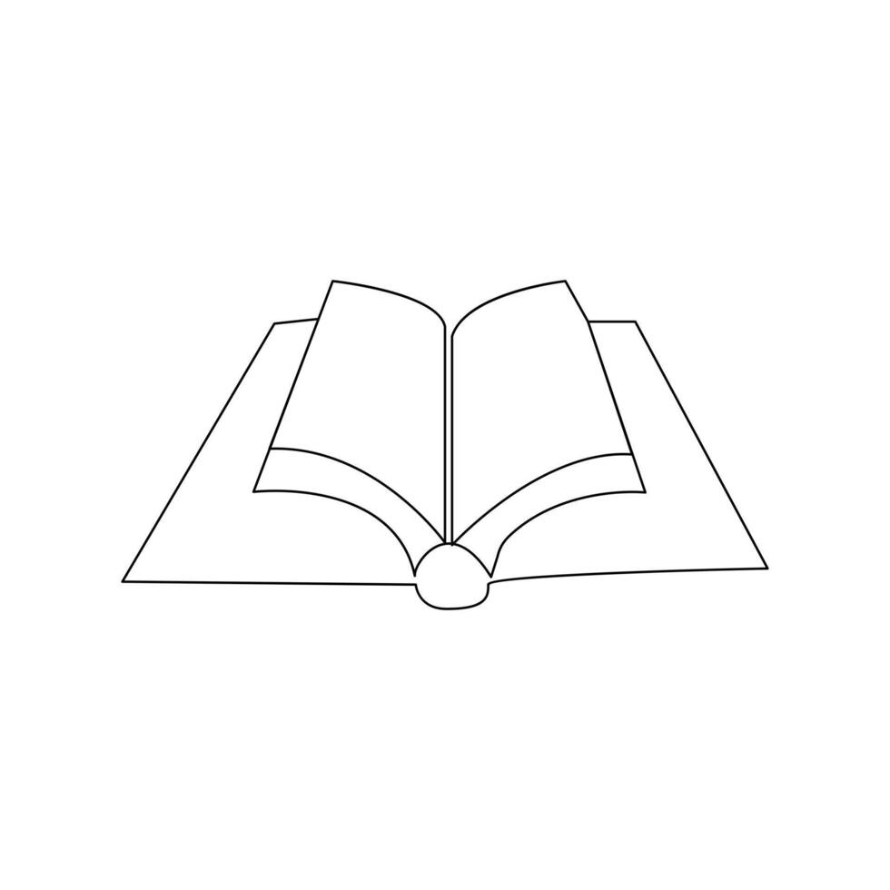 vector in een doorlopend lijn tekening van boek concept van opleiding, bibliotheek logo illustratie