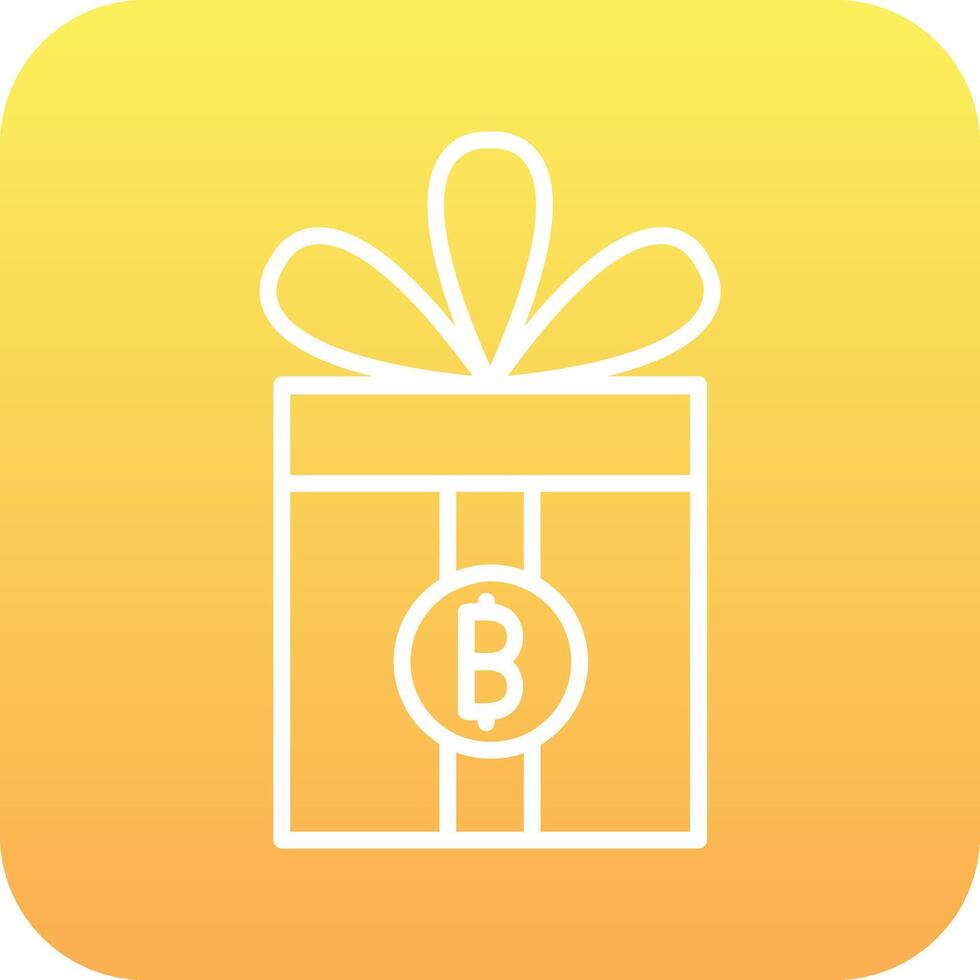 geschenk bitcoin vector icoon