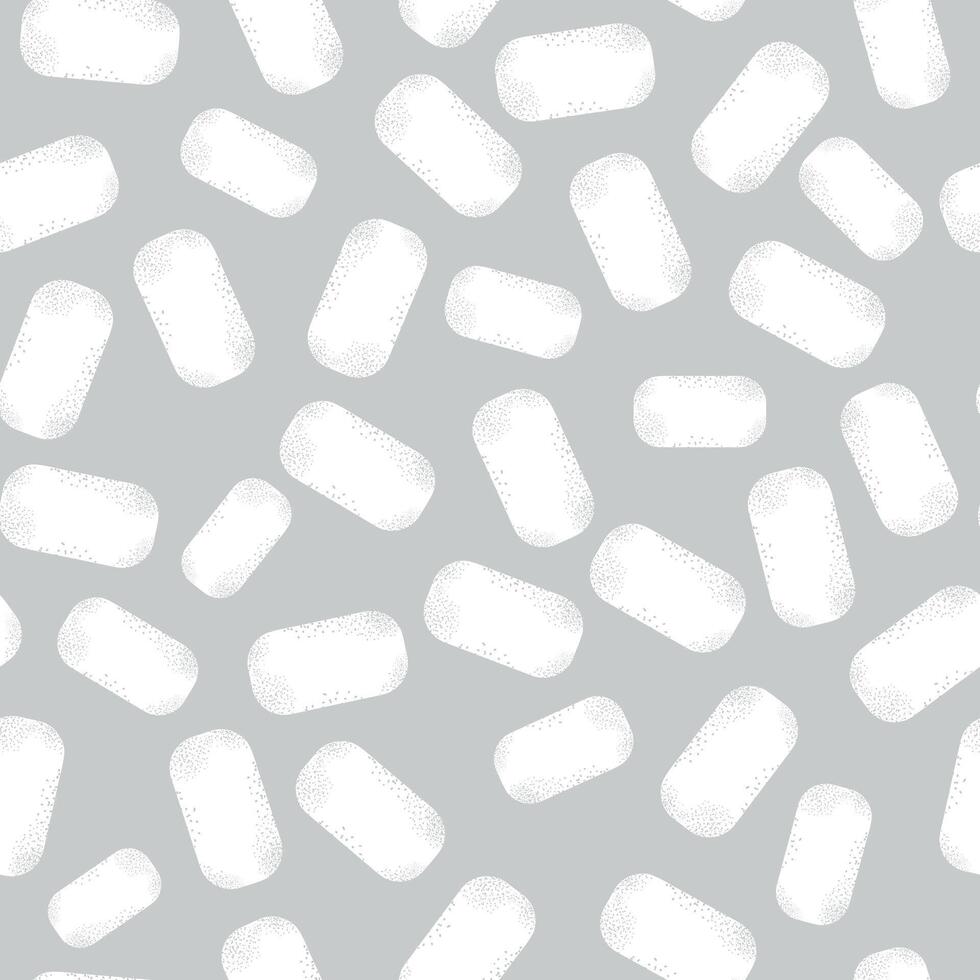 wit getextureerde rechthoekig ijs vlokken of marshmallows Aan een licht grijs achtergrond het formulier een winter naadloos patroon voor textiel, vakantie omhulsel papier. vector. vector