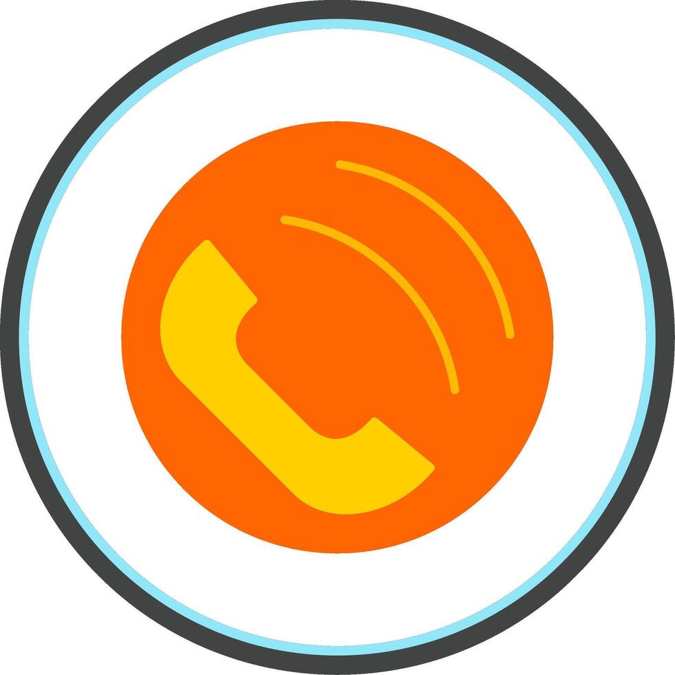 telefoon telefoontje vlak cirkel icoon vector